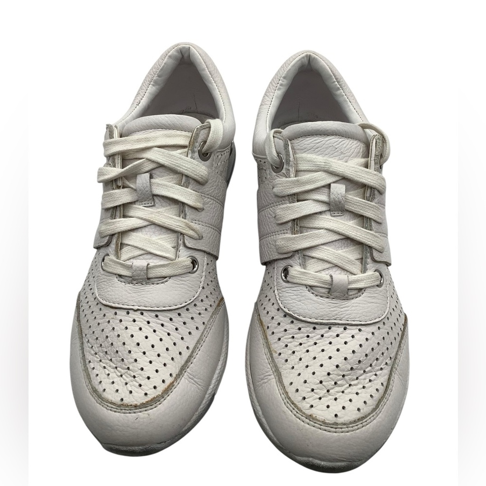 Foot Petals leather White Perforated Sneakers 9.5‎